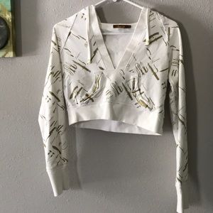 Cropped long sleeve top/ hoodie